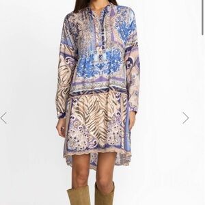 Johnny Was Valentin Jasmine 100% Silk Unlined Dress Women Size M Embroidered